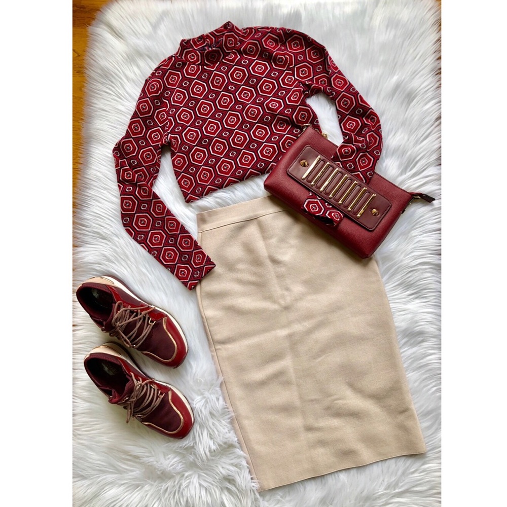 Beige Bandage Bodycom Slimming Pencil Skirt